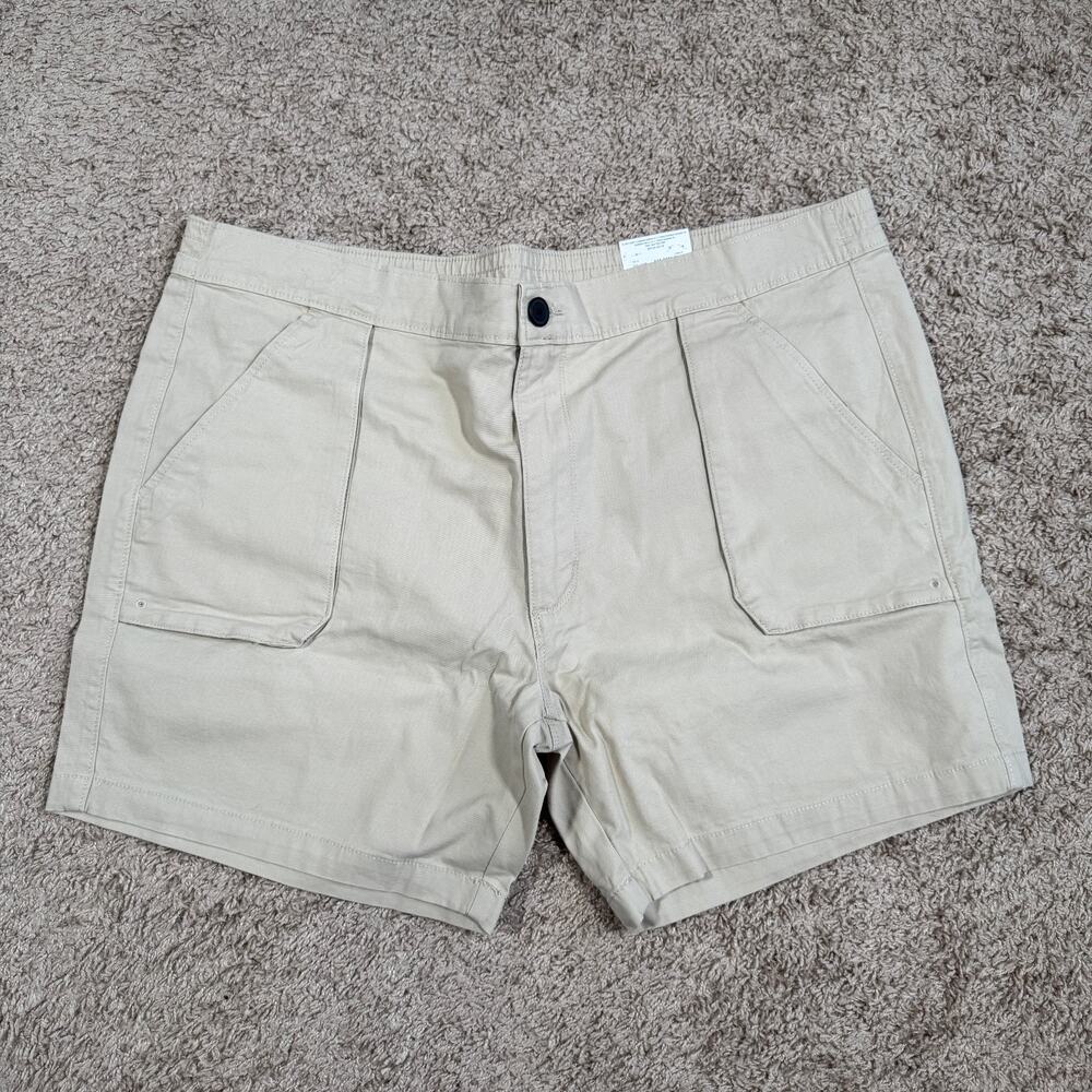 St. John's Bay Men's Khaki Front Pocket Cotton Blend Shorts [Size 42] New